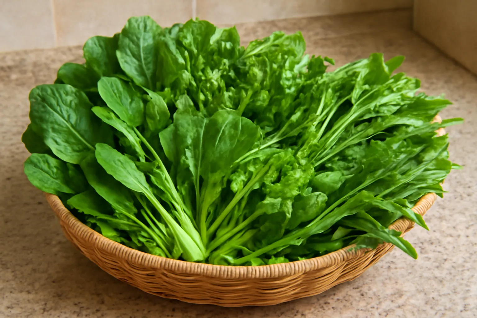 Rổ rau nhúng lẩu nhiều loại vừa rửa xong